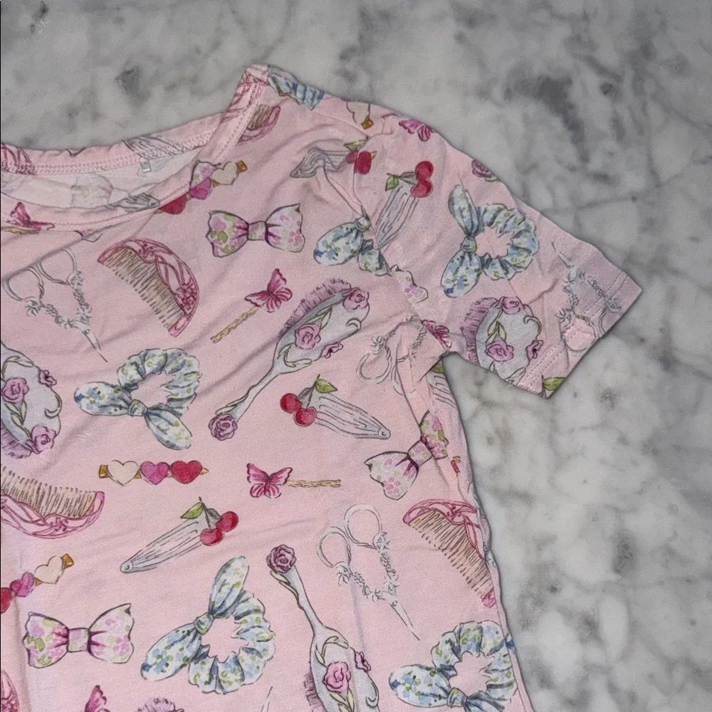 Posh Peanut Pink Pajama Set with Playful Print 3/4T